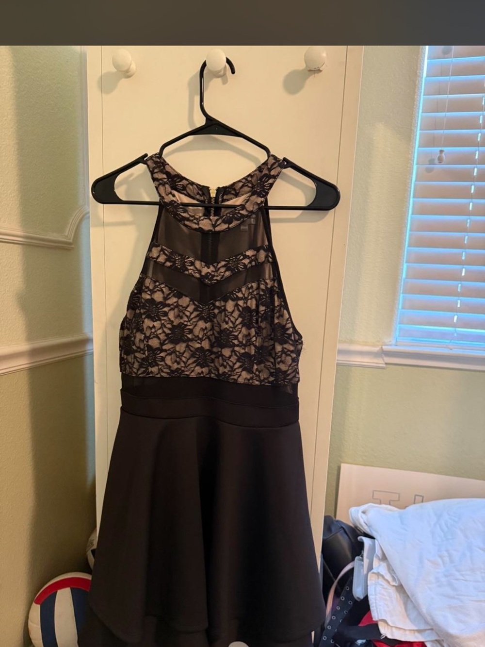 Emerald Sundae Black Lace Top with Nude Lining
